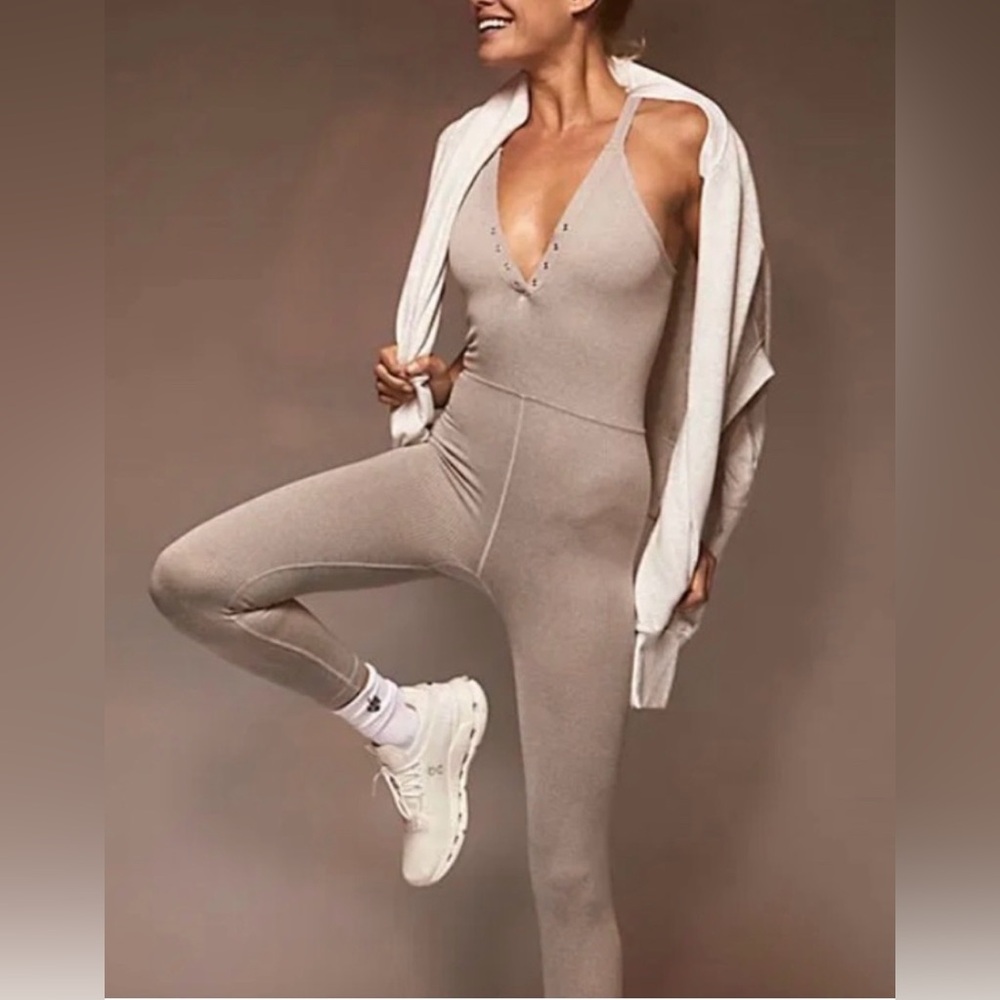 Free People Movement Happiness Runs Henley Onesie M/L
